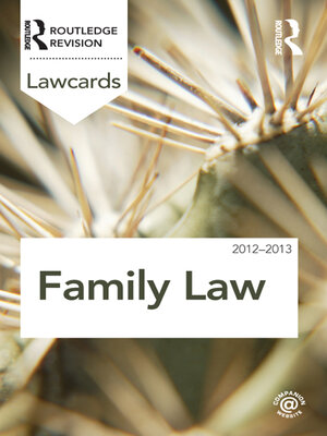 cover image of Family Lawcards 2012-2013
